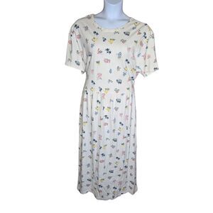 VINTAGE 90s floral‎ cottagecore short sleeve midi maxi sun dress 2X